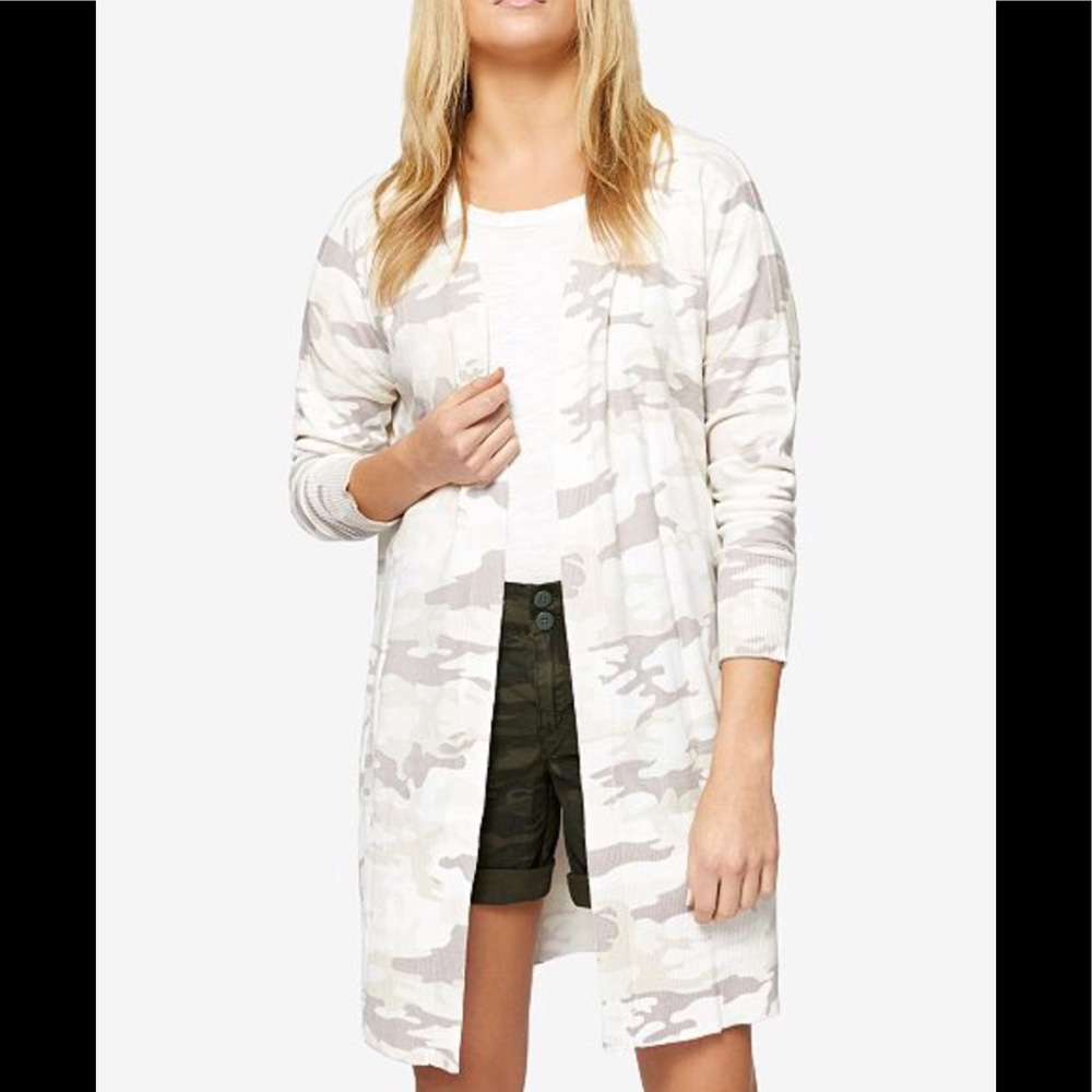Sanctuary Women's Camo Cardigan - Cream and Gray